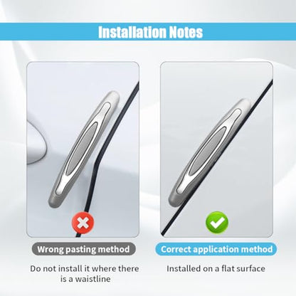 4PCS Car Door Edge Guards, Auto Side Door Protector Car Door Self Adhesive Anti-Collision Trim Strip, Universal Car Body Anti-Scratch Bumper Guard for Car SUV Truck (Silver)