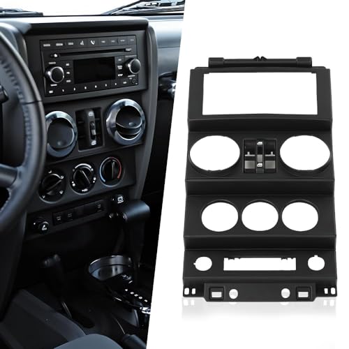 G-PLUS Dash Board Instrument Panel Dash Center Bezel Trim Compatible with Jeep Wrangler 2007 2008 2009 2010 - size: 2007-2010 Jeep Wrangler | Black