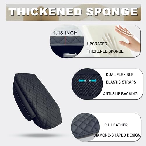 Center Console Cover with Side Pocketes for Kia Sorento 2021-2026 Accessories, Armrest Cover Thickened PU Leather Car Armrest Box Cushion Pad Protector Diamond Stitching - size: for Kia Sorento 2021-2026