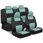 BDK PolyPro Car Seat Covers Full Set in Mint on Black – Front and Rear Split Bench Seat Covers Accessories for Auto Trucks Van SUV,Easy to Install - color: Mint