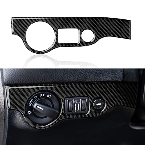 Car Headlight Switch Cover Trim Decals for 2011-2023 Dodge Charger Accessories Carbon Fiber Stickers - color: Headlight Switch Cover