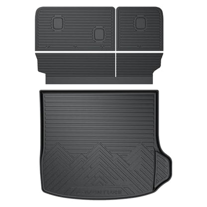 Cargo Mat for Jeep Grand Cherokee 2022-2025 2026 All Weather Cargo Trunk Mat Cargo Liner Back Seat Cover Protector TPE Black Non-Slip 3PCS (5 Seats Include 4XE, NOT for L) - size: 22-26 |Grand Cherokee| Cargo Mat & Backrest Mat