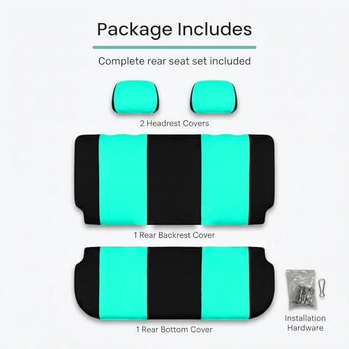 FH Group FB050012 Flat Cloth Seat Covers (Mint) Rear Set – Universal Fit for Cars Trucks & SUVs - color: Mint
