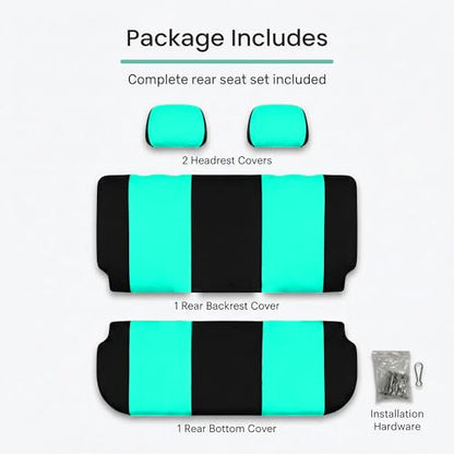 FH Group FB050012 Flat Cloth Seat Covers (Mint) Rear Set – Universal Fit for Cars Trucks & SUVs - color: Mint