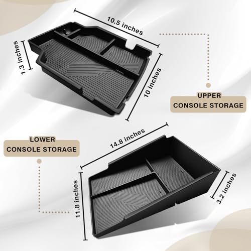 Center Console Organizer Fits for 2014-2019 Chevy Silverado/GMC Sierra 1500 Accessories Underseat Storage Insert Box Console Armrest Divider(Jump Seat ONLY) - 2PCS, Upper & Lower - size: 2014-2019 Silverado 1500 Upper & Lower (Jump Seat)