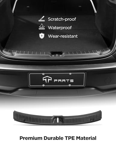 TPARTS Tailgate Threshold Cover for Tesla Model Y Juniper 2026 2025 Anti-Scratch Trunk Bumper Guard Door Sill Protector TPE Trunk Sill Guard Model Y Interior Accessories (Premium/Performance)