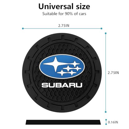 Car Cup Holder Coaster for Subaru Legacy Outback XV Crosstrek 16-up WRX STi Cupholder Coaster Interior Accessories 2.75in 2Pieces Black - color: Black-01