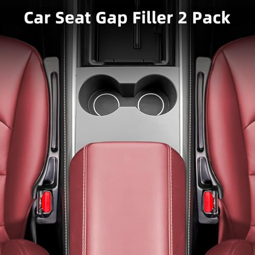 Car Seat Gap Filler Organizer, 2 Pack Seat Gap Plug with Storage Slot, No Drop Seat Guard for Cars & SUVs, Car Seat Accessories with Phone Holder, Universal Fit Fill The Gap Between Seat and Console