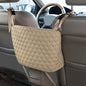 Car Organizers and Storage Purse Holder, Large Capacity Car Net Pocket Handbag Holder, Automotive Consoles & Backseat Organizer, Leather Back Seat Bag Between Car Front Seats, Beige - color: Beige