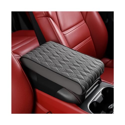 Bittwee Car Center Console Cover, Leather Waterproof Auto Arm Rest Box Cover, Memory Foam Armrest Cushion Protection Pad, Hand Rest Pillow with Height Increase, Universal Car Accessory - color: Gray