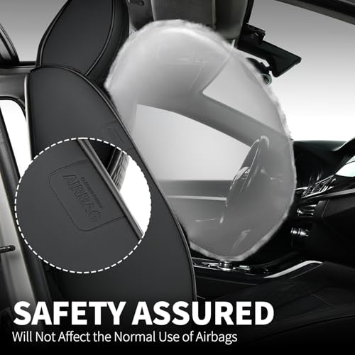 Car Seat Covers Front Set, Black Car Seat Cover, Breathable Premium Leather Seat Covers, Automotive Vehicle Seat Covers for Cars Trucks Vans SUVs Sedans (Dark Black) - color: Dark black, size: Frontpair