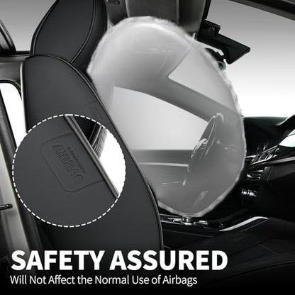 Car Seat Covers Front Set, Black Car Seat Cover, Breathable Premium Leather Seat Covers, Automotive Vehicle Seat Covers for Cars Trucks Vans SUVs Sedans (Dark Black) - color: Dark black, size: Frontpair