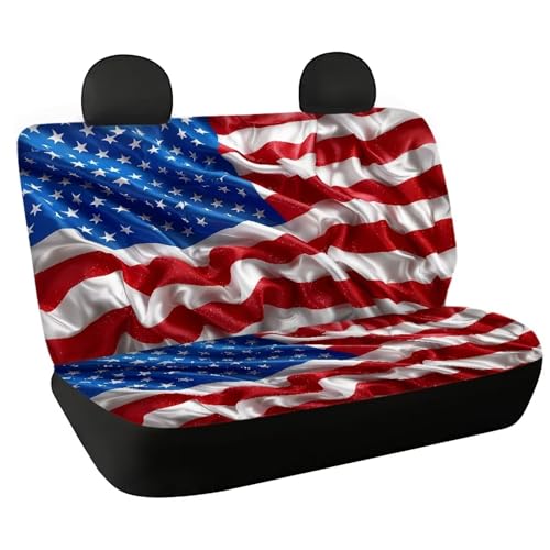 AFPANQZ 3D Flag Print Full Wrap Car Seat Covers Rear Bench Protection Cushion Backseat Mats Against Dirt & Pet Fur Dust-Proof Universal Car Accessories Decoration Set - color: 3D Flag Print