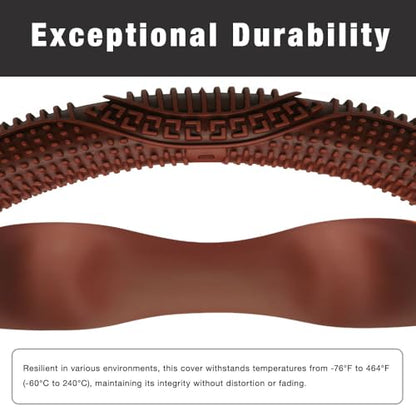 SEGADEN Massage Grip Soft Silicone Car Steering Wheel Cover Universal Anti-Slip Design 13-16 inch Protective Case Brown - color: Brown