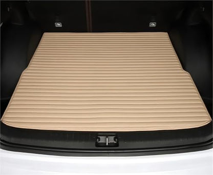 Custom Making Trunk Mats Cargo Mats Fit for 99.9% Sedan SUV All Weather Protection Leather Liners Trunk Mat Cargo Liners (Beige Stripes) - color: Beige stripes