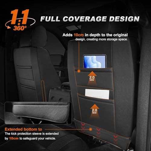AOMSAZTO Custom Fit Seat Covers for Toyota RAV4: 2022 2023 2024 2025 SE Hybrid, 2019 2020 2021 2022 2023 2024 2025 Prime & XSE Hybrid - Full Set Waterproof Faux Leather (Black) - color: Black, size: RAV4 2019-2025 Hybrid/Prime/PHEV XSE,SE
