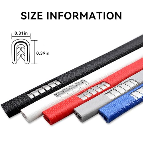 Car Door Edge Guards, Universal 16Ft Rubber Seal Trim Protector, U Shape Door Edge Protector Guard, Aluminum Boat Edge Guards, Car Decoration Accessories (Black)