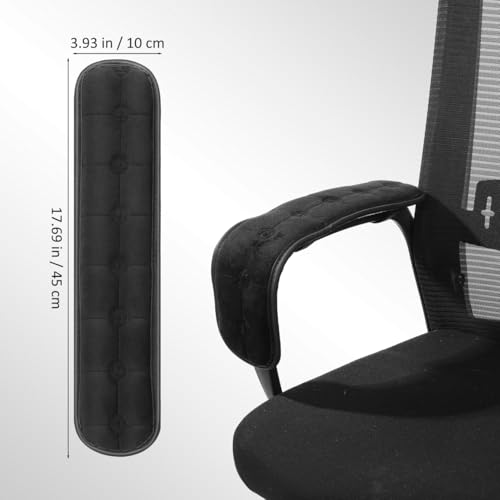 Garneck Chair Armrest Pad Office Gaming Chair Armrest Cushion Pillow Cover Support for Elbow Forearms - color: Black