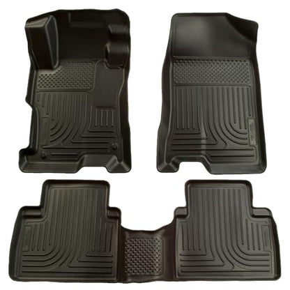 Husky Liners Weatherbeater Floor Mats | Fits 2007-2012 Nissan Altima 4-Door | Front & 2nd Row, 3-pc Black - 98601 - size: Weatherbeater Front & 2nd Seat Floor Mats