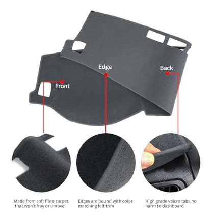 Dashboard Cover Dash Cover Mat Pad Custom Fit for Lexus ES300 ES330 2002 2003 2004 2005 2006(Charcoal Gray) - color: 2002-2006 ES300 ES330 Dark Gray