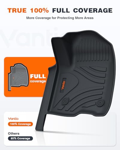 Floor Mats for 2019-2026 Chevrolet Silverado/GMC Sierra 1500 & 2020-2026 2500HD/3500HD Crew Cab (w/Rear Under-seat Storage), All-Weather TPE Custom Fit Floor Liners - size: 1500 2019-2026 & 2500 2020-2026 W/Storage
