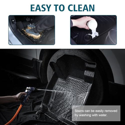 Car Floor Mats for 2012-2018 Ford Focus, All Weather TPE Rubber Custom Fit Car Mats Front & Rear 2 Row Mats, Black(2012-2018 Focus) - color: 2012-2018 Focus