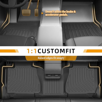 Floor Mats for Chevy Tahoe 2007 2008 2009 2010 2011 2012-2014 & GMC Yukon Bench (NOT fit XL or Hybrid), for Chevrolet Tahoe Floor Mats 1st & 2nd Row & Cargo Liner, 8 Seats, TPE Summer Winter - style: 4)2007-2014|Tahoe 8 Seats|Floor&Cargo Mats