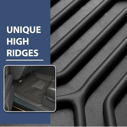PIT66 Floor Mats Cargo Liners Compatible with 2019-2024 Dodge Ram 1500 Crew Cab New Body (NOT FIT Classic Models) Without Storage, (Heavy Duty) TPE 3-Piece Premium,Black Interior Accessories - size: Fit Dodge Ram 1500 Crew Cab New Body 2019-24 |3PCS