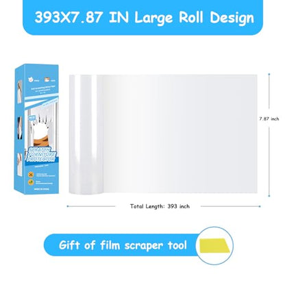 Goosheep Door Scratch Protector Door Dog Scratch Protector Dog Scratch Door Guard Pet Scratch Door Protector Couch Protector from Cat Claws Clear(7.9inch×393.7inch)