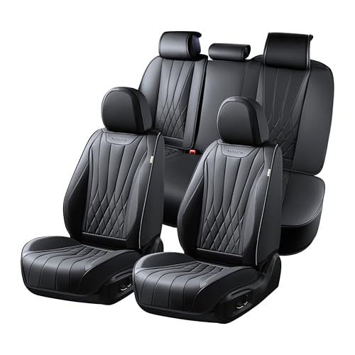 FLORICH Car Seat Covers Full Set, Black Seat Covers for Cars, Waterproof Front and Rear Car Seat Protectors, Universal Fit for Most Cars Sedans Trucks SUVs - Black - color: Black, size: Fullset