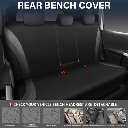 CAR PASS EVA Waterproof Car Seat Covers Full Set,Black Gray Seat Covers for Cars,Airbag Compatible,Universal Fit Sedans,Vans,SUVs,Trucks (Black and Gray) - color: black gray full set eva waterproof, size: full set