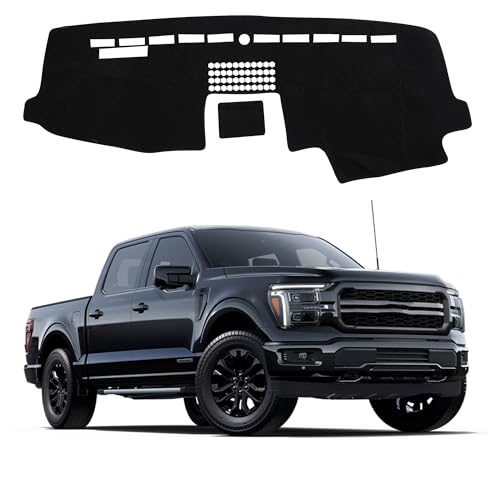 YYCKE Dash Cover Mat Custom Fit for 2015-2020 Ford F150 (Without HUD) (Not fits for 2018 F150 Dashboard Without Speaker in Center Bin) Accessories Dashboard Pad Carpet Protector - size: Fo-rd F150 2015-2020