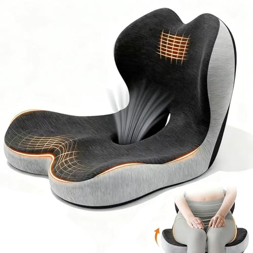 Car Seat Cushion for Long Driving, Office Chair Cushion, Truck Seat Cushion, Memory Foam Seat Cushion Increase Height by 3.94 Inch, Car Seat Cushion for Car, Sciatica & Tailbone Pain Relief