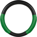 GG Grand General 54080 18 inches Deluxe Plus Steering Wheel Cover Full Black with Green Comfort Pad