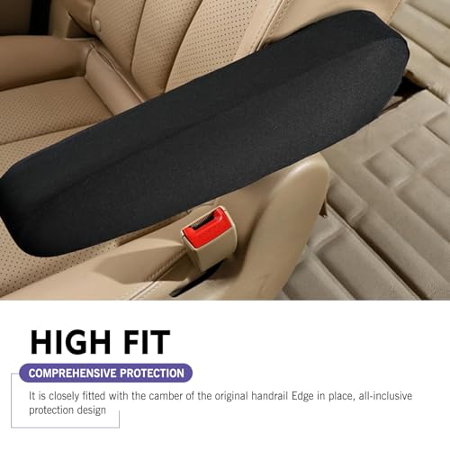 2PCS Car Front Seat Armrest Cover, Elastic Cloth Fabric Scratch-Resistant Protector, Comfortable Center Console Lid Armrest Cover, Universal for Most Cars Trucks SUVs