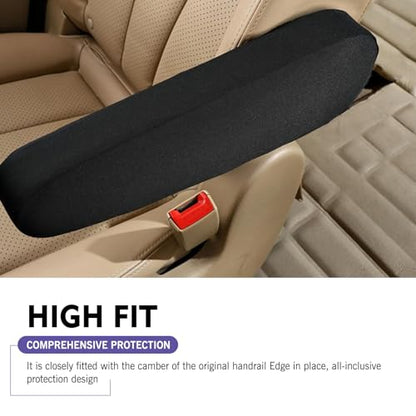 2PCS Car Front Seat Armrest Cover, Elastic Cloth Fabric Scratch-Resistant Protector, Comfortable Center Console Lid Armrest Cover, Universal for Most Cars Trucks SUVs