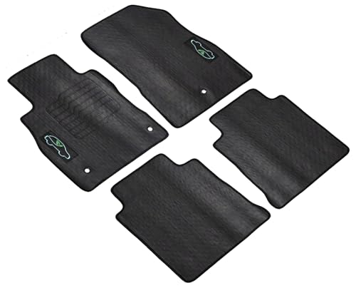 ecoMats All Weather Floor Mats Custom Fit for 2018 2019 2020 2021 2022 2023 2024 Nissan Kicks with Safety Locks - Front and Rear - Black