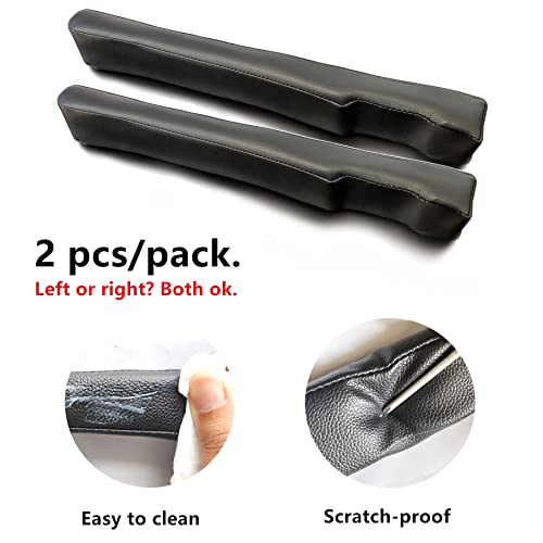 Leather Seat Gap Filler, No Drop Seat Guard Universal for Car SUV, Truck to Fill The Gap Between Seat and Console Black Crevice Plug Drop Blocker Stopper Catcher 2 Pack LB