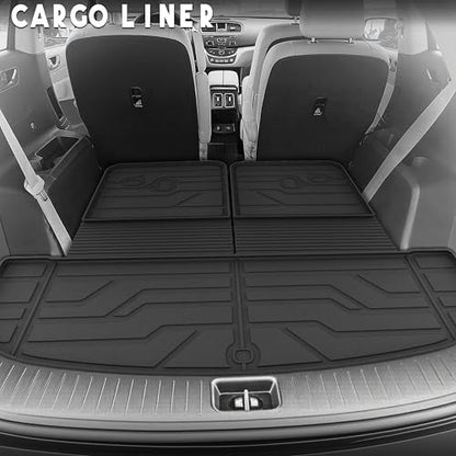 KARPAL Floor Mats for 2021-2026 Kia Sorento LX/S/EX/SX 6&7 Seats (Not Fit Hybrid & PHEV), All Weather TPE Custom Fit Floor Liners Car Mats Kia Sorento Accessories, 1st & 2nd & 3rd Row & Trunk Mat - style: 2021-2026 | For Kia Sorento | Combo Set