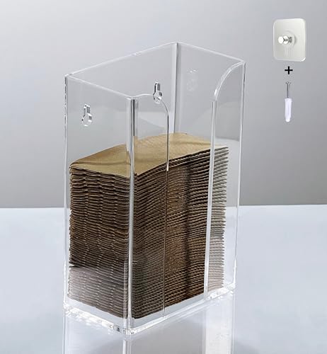 IEEK Coffee Cup Sleeve Holder, Clear Acrylic Coffee Collar Organizer for Bulk Storage,Kraft Paper Cup Sleeves Rack Dispenser Countertop and Wall Mount Disposable Cup Sleeves organizer - color: Clear