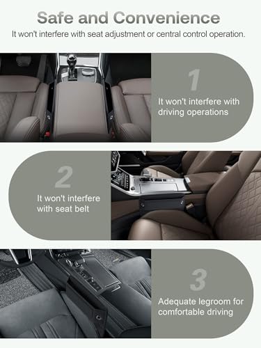 Universal Fit Premium Leather Car Seat Gap Filler Organizer, Center Console Organizer with Card Slots, Clever Gifts for Car SUV Truck Owners (Black, 1 Pack) - color: 01 Black, 1 Pack