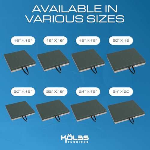 Kölbs Gel Extreme Wheelchair Cushions Seat Cushion, Coccyx, Sciatica & Tailbone Pain Relief Seating Pad Ideal for Office, Kitchen Wheelchairs and Auto, 20 x 16, 3 Inch Thick - size: 20x16x3 Inch (Pack of 1)