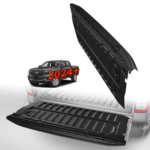 Truck Mat Compatible with 2024-2026 Ford Ranger Accessories, Tailgate Mat Custom Fit All Weather Protection Pickup Liner, w/Tailgate Cap Protector - size: 2) Ranger | 2024+ | Tailgate Mat w/ Cap Cover