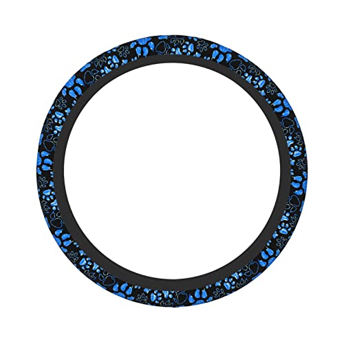 Dog Paw Print Steering Wheel Cover Anti-Slip,Sweat Absorption Universal 15 inch Steering Wheel Covers Cute car Accessories for Men Women - color: 6