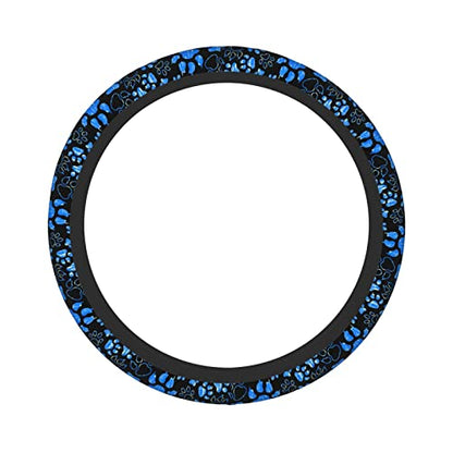 Dog Paw Print Steering Wheel Cover Anti-Slip,Sweat Absorption Universal 15 inch Steering Wheel Covers Cute car Accessories for Men Women - color: 6