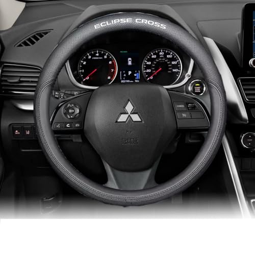 Custom Interior Accessories for Mitsubishi Eclipse Cross 2018 2019 2020 2021 2022 2023 2024 2025 2026 Steering Wheel Covers Leather Sporty Racing Faux Comfortable Handle(Black Stitching) - color: Black stitching, size: Eclipse Cross