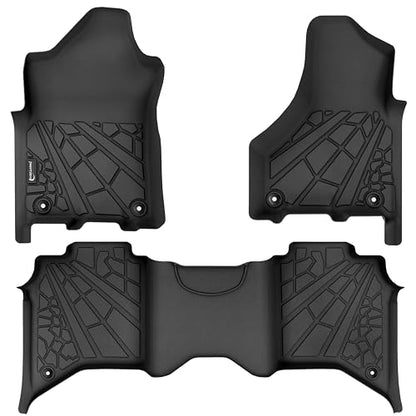 Floor Mats for 2019-2025 2026 Ram 2500/3500 Crew Cab w/Bucket Seats (Not for PTO KIT Models), All Weather TPE Car Mats for Dodge Accessories Non-Slip Floor Liners (NOT Mega Cab)