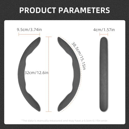 Suede Thin Car Steering Wheel Cover, 3 Piece, Fits 14-16 inch Round Steering Wheels, Black - color: Black, size: 3pcs: Fits Round Steering Wheels