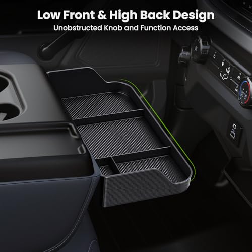 Front Center Console Organzier Headrest Tray Compatible with 2011-2025 2026 Ford F150 F250 F350 F450 F550 F650, Jump Seat Storage Container Box Armrest Table Desk Insert Accessories (Jump Seat Only)