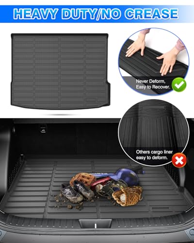 Cargo Mat for 2024 2025 2026 Hyundai Kona/Kona EV Cargo Liner for Kona Accessories TPE All Weather Trunk Mat Anti-Slip - size: 8)Hyundai Kona/Kona Electric(EV)【2024-2025】